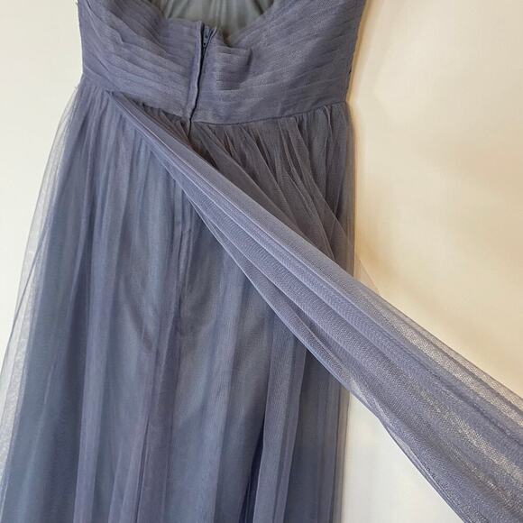 Jenny Yoo Annabelle Convertible Gray Maxi Formal Prom Ball Gown Dress Size 8 - Picture 11 of 16